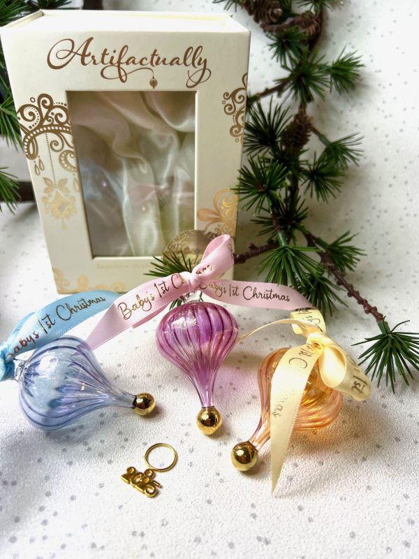 Baby’s 2025 Swirl Cone Ornament (XS) ~ Blue - Image 5