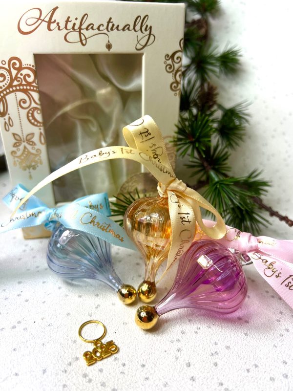 Baby’s 2025 Swirl Cone Ornament (XS) ~ Blue - Image 8