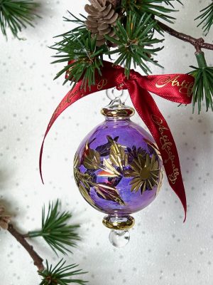 Daisy Etch Bauble (S,M,L) ~ Purple