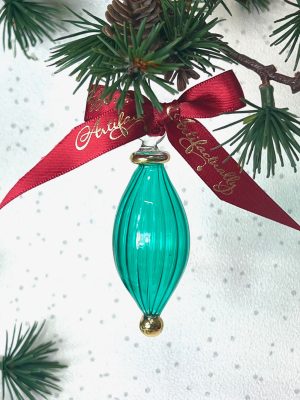 Mini Oval Swirl Ornament (XS) ~ Emerald Green