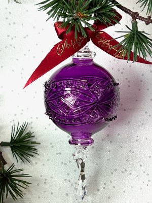 Chandelier Crystal Round Ornament (M) ~ Purple