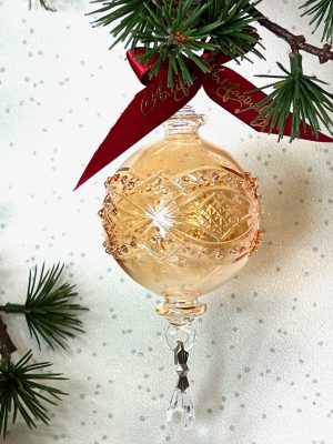 Chandelier Crystal Round Ornament (M) ~ Yellow