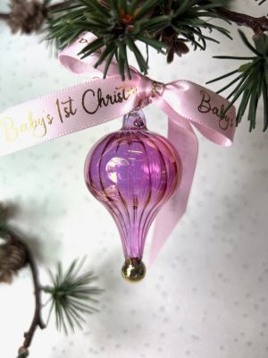 Baby’s 2024 Swirl Cone Ornament (XS) ~ Pink