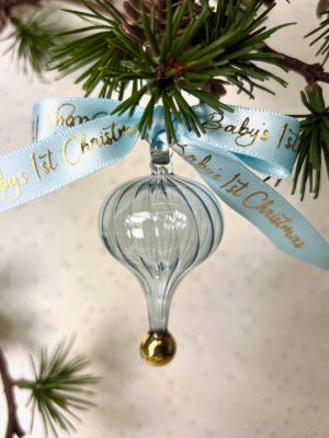 Baby’s 2024 Swirl Cone Ornament (XS) ~ Blue