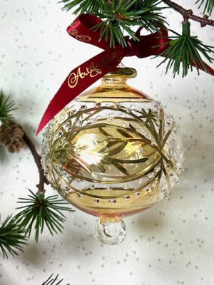 Lattice Leaf Round Ornament (L) ~ Yellow