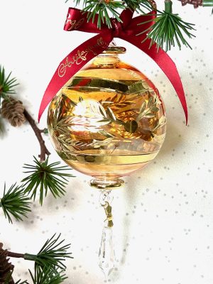Feather Crystal Ornament (M,L) ~ Yellow/Gold