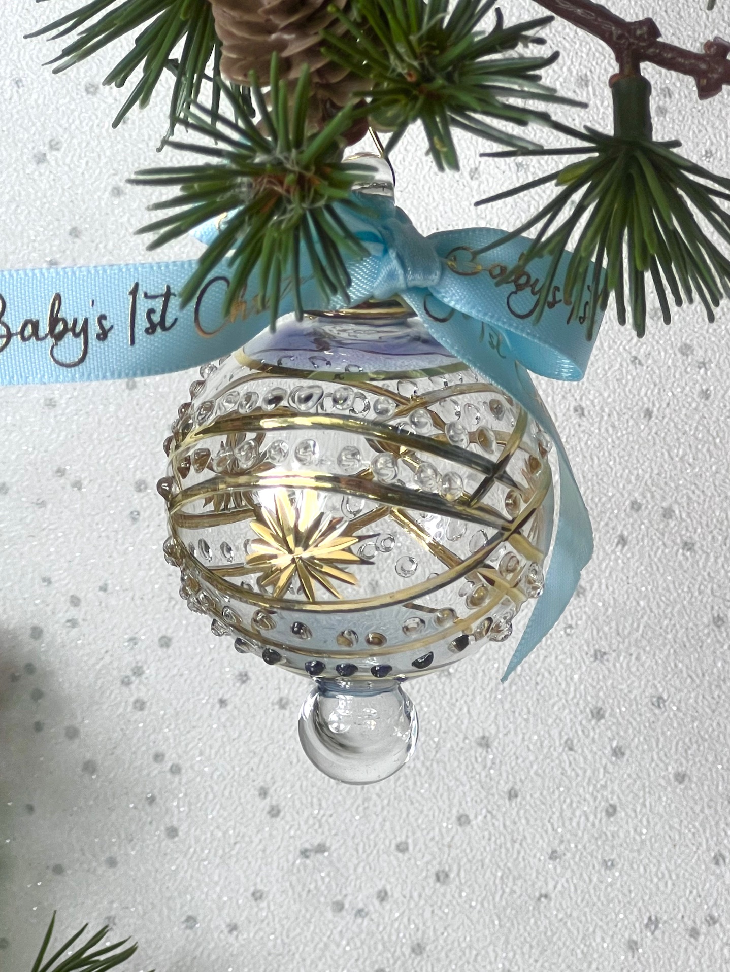 Baby’s 2025 Victorian Star ornament (S) ~ Blue/Gold