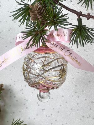 Baby’s 2025 Victorian Star ornament (S) ~ Pink/Gold