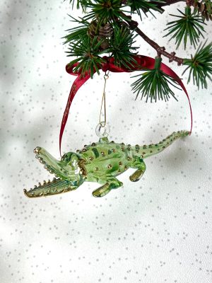 Mr Crocodile Ornament (L) ~ Green