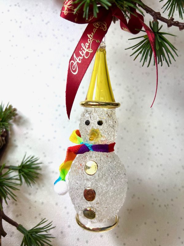 Frosty Snowman Scarf (L) ~ Yellow