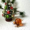 Solid Glass Piggy Figurine (S) ~ Amber