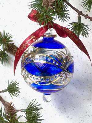Victorian Optic Bauble (L) ~ Blue