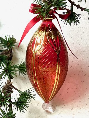 Etched Ovoid (L) ~ Red