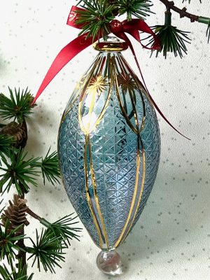 Etched Ovoid (L) ~ Blue