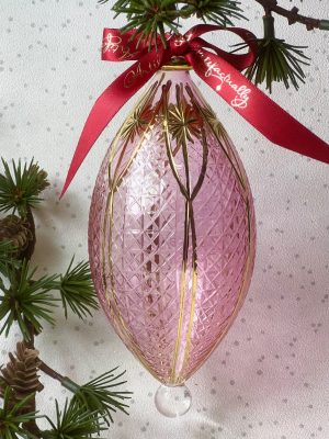 Etched Ovoid (L) ~ Pink