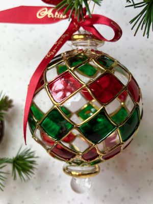 Harlequin Ornament (M,L) ~ Red/Green/Gold