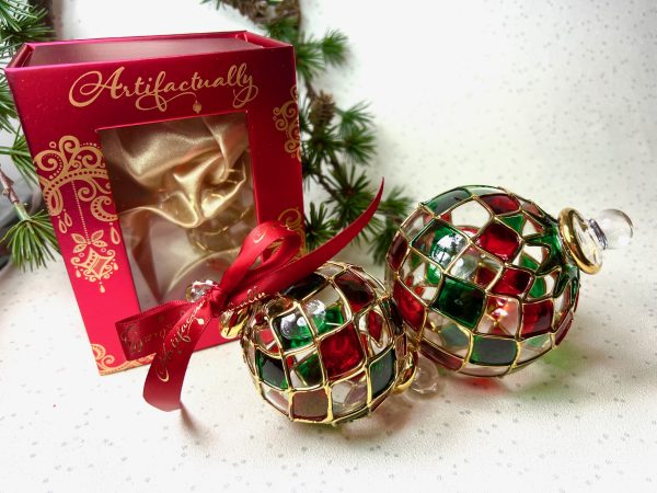 Harlequin Ornament (M,L) ~ Red/Green/Gold - Image 3