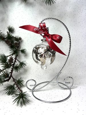 1 Arm Ring Cradle Ornament Stand (Small - 7”) ~ Silver