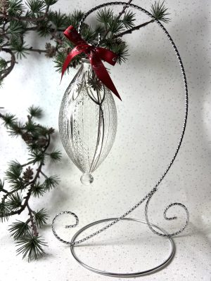 1 Arm Ring Cradle Ornament Stand (X-Large 12”) ~ Silver