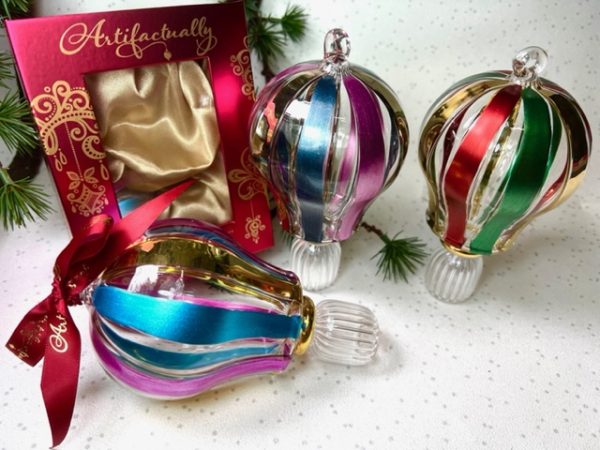 Carnival Balloon (L) ~ Pink/Teal/Gold - Image 3
