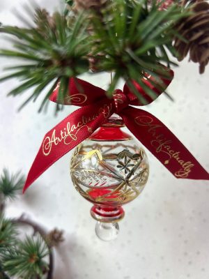 Victorian Etched Ornament (XS) ~ Red