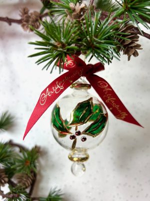 Holly Ornament (S) ~ Green/Red/Gold