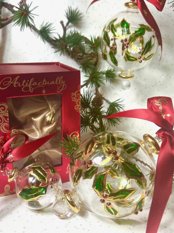 Holly Ornament (S, M, L) ~ Green/Red/Gold - Image 2