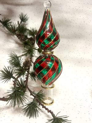Tree Topper Double Stripe (M-20cm) ~ Red/Green