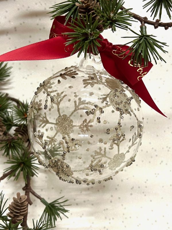 Seed Pearl Bauble (XL) ~ Clear/Silver