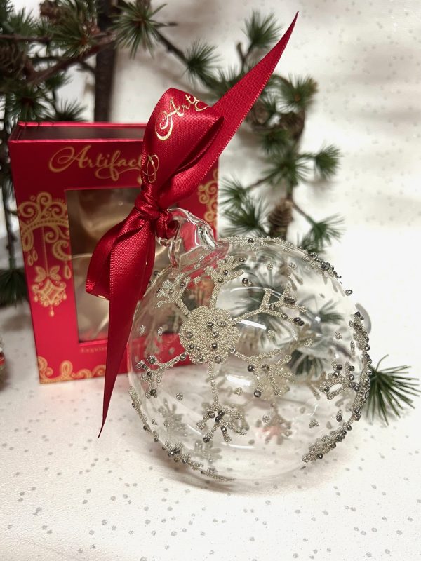 Seed Pearl Bauble (XL) ~ Clear/Silver - Image 3