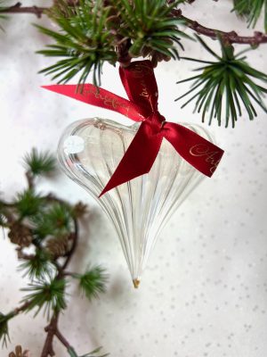 Classic Heart - Clear Iridescent With Gold Tip M (8cm)