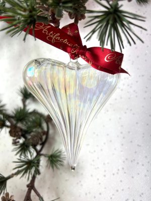 Classic Heart - Clear Iridescent With Silver Tip M (8cm)
