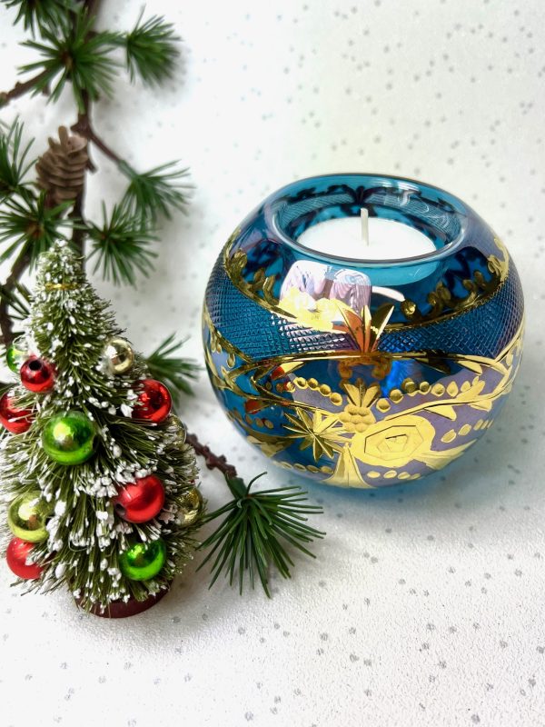 Vintage Rose Tealight ~ Blue - Image 2