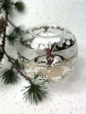 Vintage Rose Tealight ~ Silver