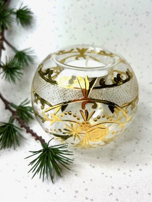 Vintage Rose Tealight ~ Gold