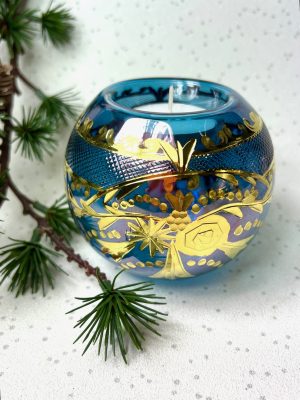 Vintage Rose Tealight ~ Blue