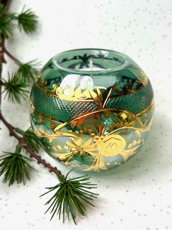 Vintage Rose Tealight ~ Green
