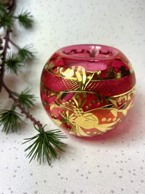 Vintage Rose Tealight ~ Rose Red