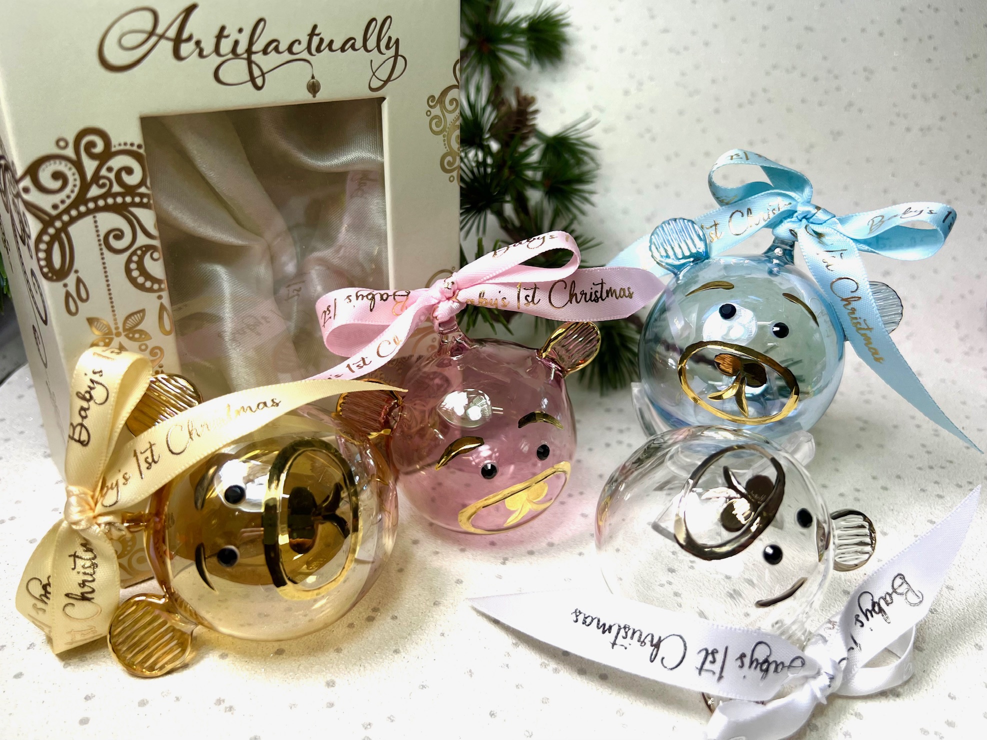 Baby’s 2025 Bear Ornament (S) ~ Lemon - Image 3