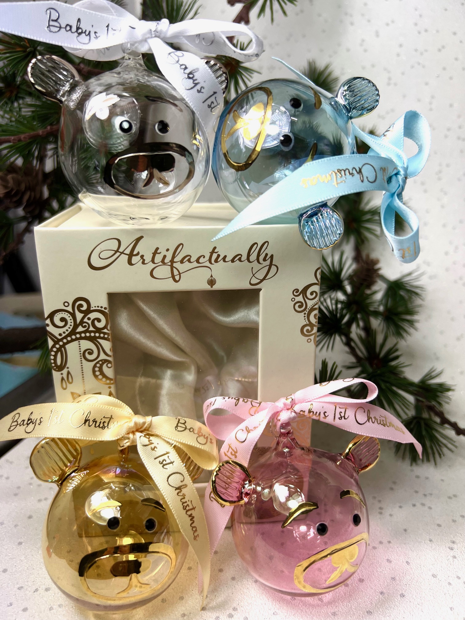 Baby’s 2025 Bear Ornament (S) ~ Lemon - Image 2