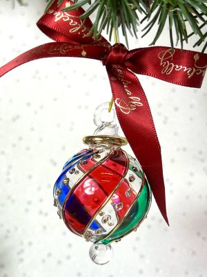 Diagonal Dot Bauble (XS) ~ Red/Green/Blue