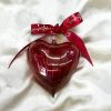 Christmas Heart Ornament (M) ~ Puffy ~ Cranberry Red