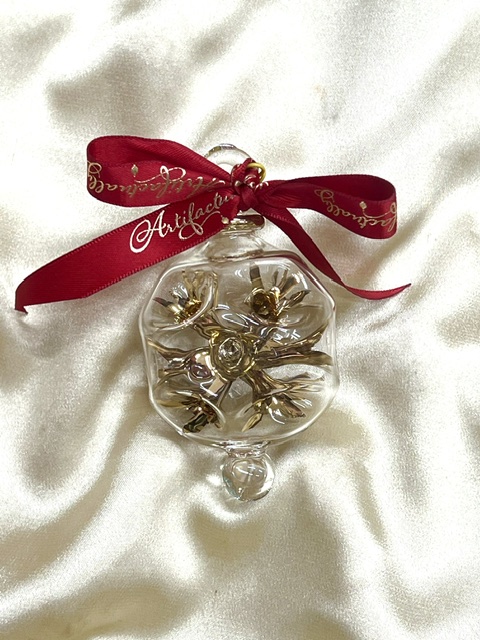 Christmas Ornament (M) ~ Clear / Gold