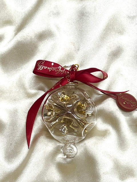 Christmas Ornament (M) ~ Clear / Gold