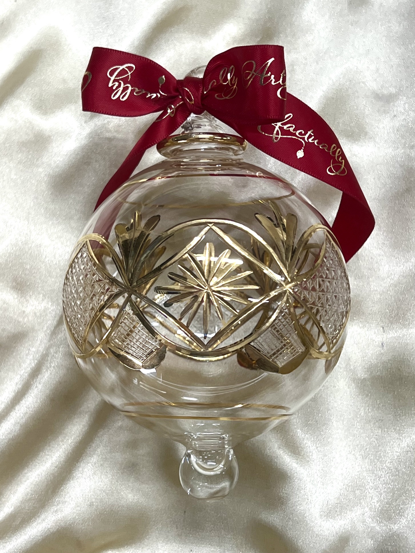 Christmas Ornament (XL) ~ Clear / Gold