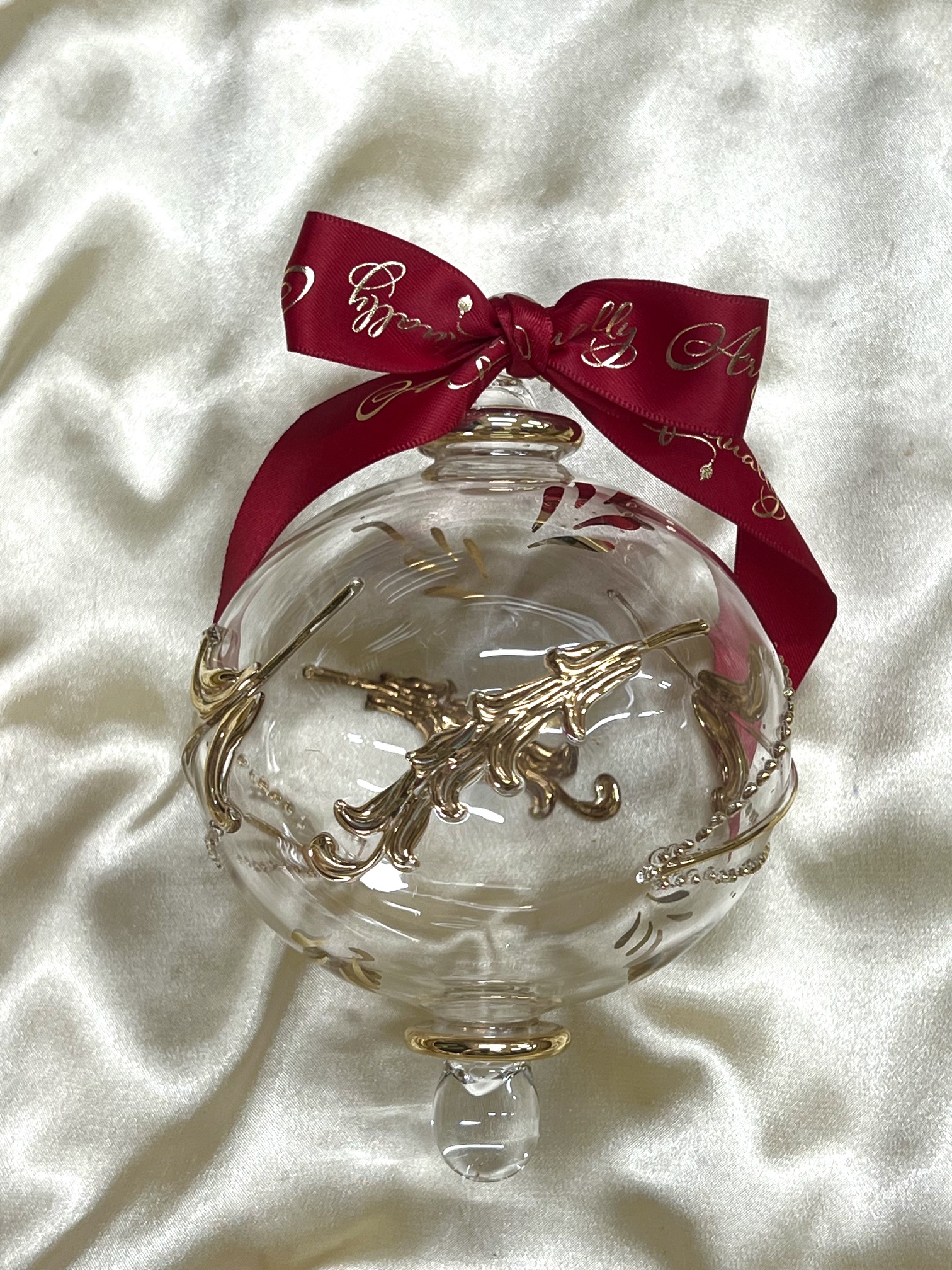 Christmas Ornament (XL) ~ Clear / Gold