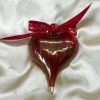 Christmas Heart Ornament (M) ~ Cranberry Red