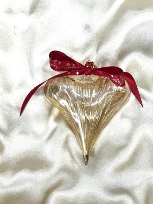 Christmas Heart Ornament (M) ~ Yellow (gold tip) - No Gift Box