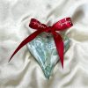 Christmas Heart Ornament (M) ~ Marble Green