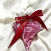 Christmas Heart Ornament (M) ~ Marble Pink